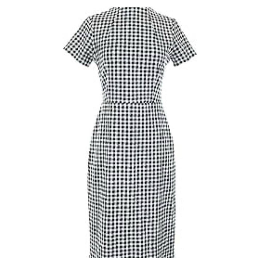Ann Taylor Black & White Gingham Woven Sheath Dress Size 6 Classic Tailored - Picture 2 of 16